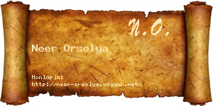 Neer Orsolya névjegykártya